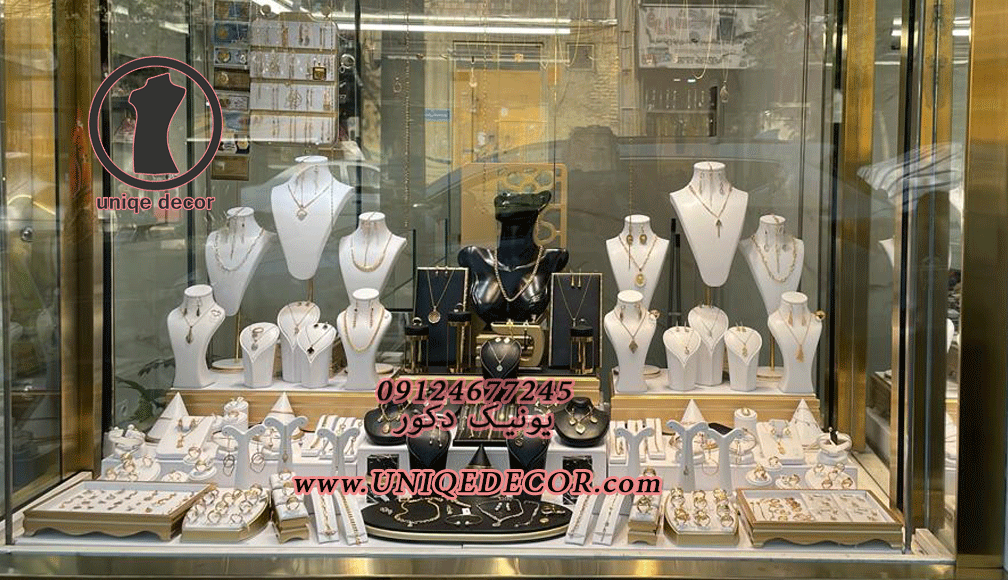 بهترین ترکیب رنگ برای طلافروشی رنگ انواع رنگ ویترین سیاه و سفید ویترین جواهرات رنگی بهترین رنگ ویترین