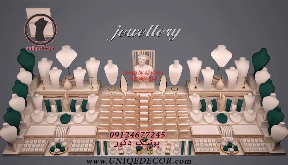 زیر کار ویترین طلافروشی زیر کاری ویترین طلاو جواهرات ساخت و اجرای زیر کار ویترین طلا